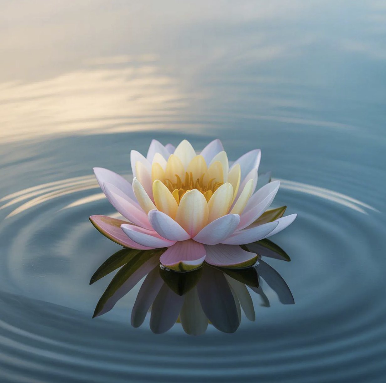Fleur de lotus posée sur l'eau — la matrice, la naissance